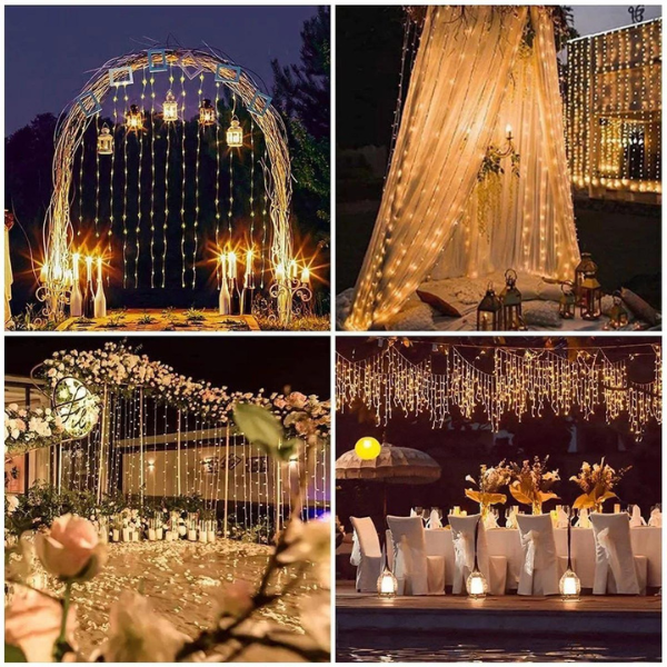 Cortina de LED 3x3m com Controle Remoto – Decoração