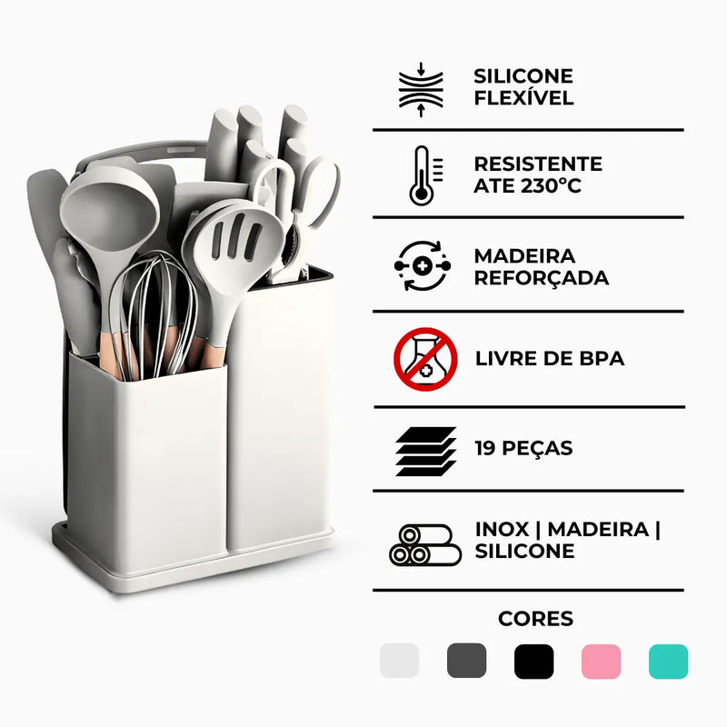 Conjunto de Utensílios de Cozinha Jogo Completo 19 Peças