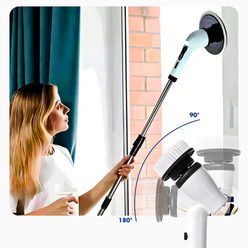 Esfregão Elétrico Giratório Mop Versátil 7 Em 1 Limpeza 360 Branco