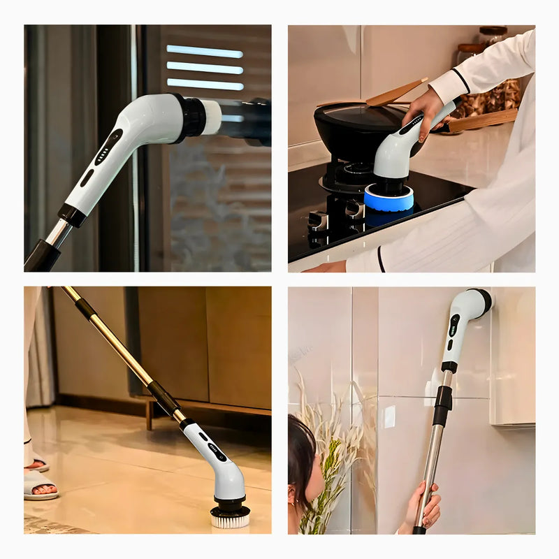 Esfregão Elétrico Giratório Mop Versátil 7 Em 1 Limpeza 360 Branco