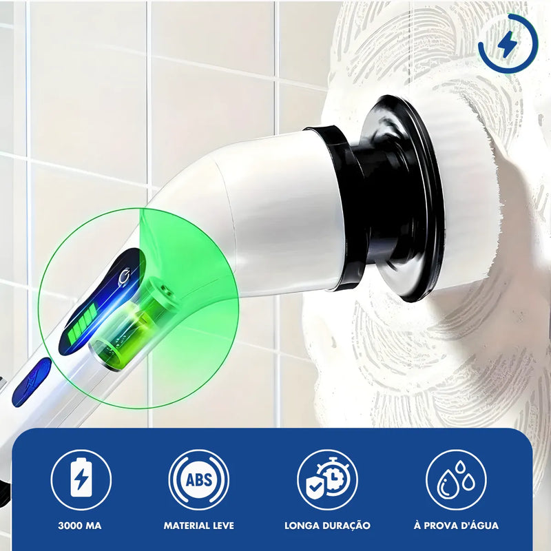 Esfregão Elétrico Giratório Mop Versátil 7 Em 1 Limpeza 360 Branco