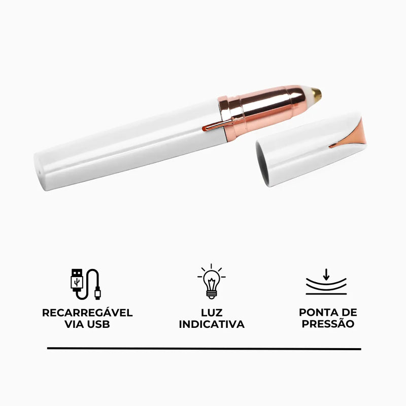 Depilador de Sobrancelhas Indolor Recarregável com Luz LED