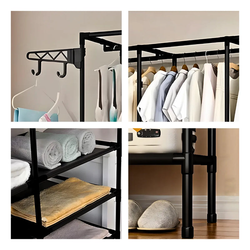 Armário Multiuso com Cabideiro Quádruplo em Aço – Organização, Resistência e Design Moderno em um Só Produto