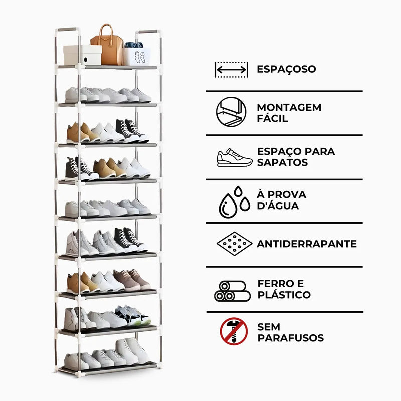 Sapateira Vertical Giga 9 Prateleiras para até 27 Pares