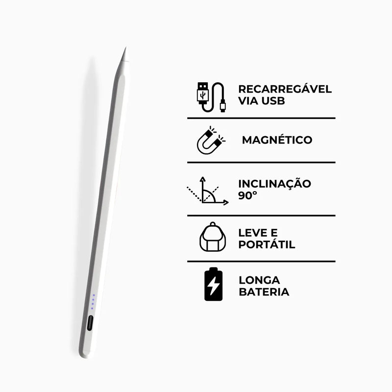 Caneta Digital Touch Recarregável com Ponta Magnética