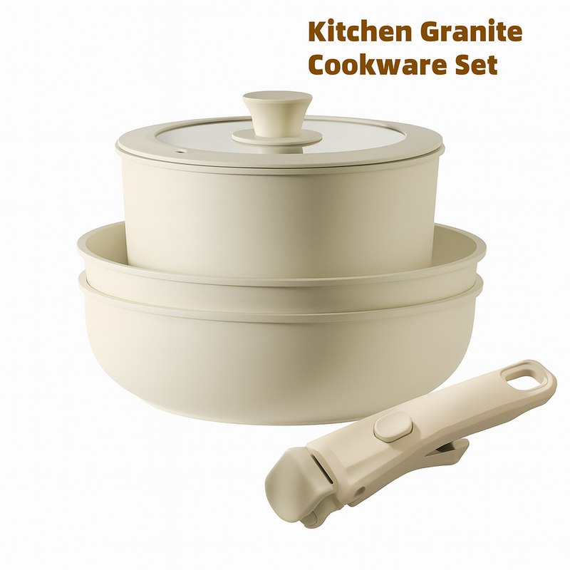 Jogo de Panelas de Cerâmica Antiaderente com Cabo Removível