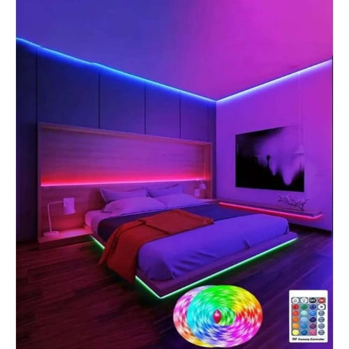 Fita De Led Rgb 5 Metros Com Controle Remoto Iluminação Casa