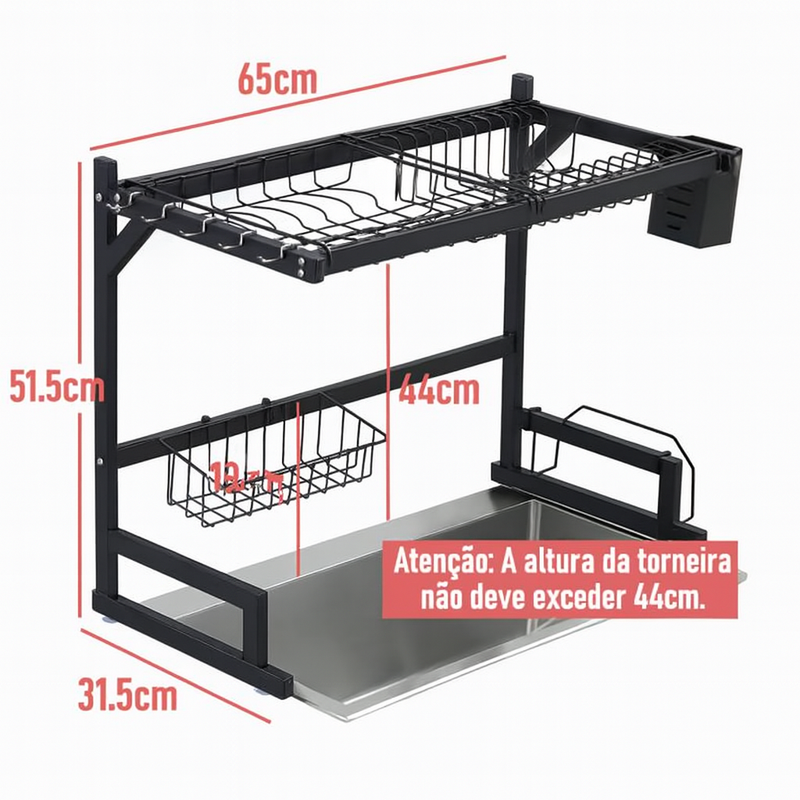 Escorredor de Louças Multifuncional com Suporte