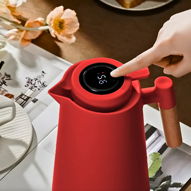 Garrafa Térmica Cabo Madeira com Display Digital