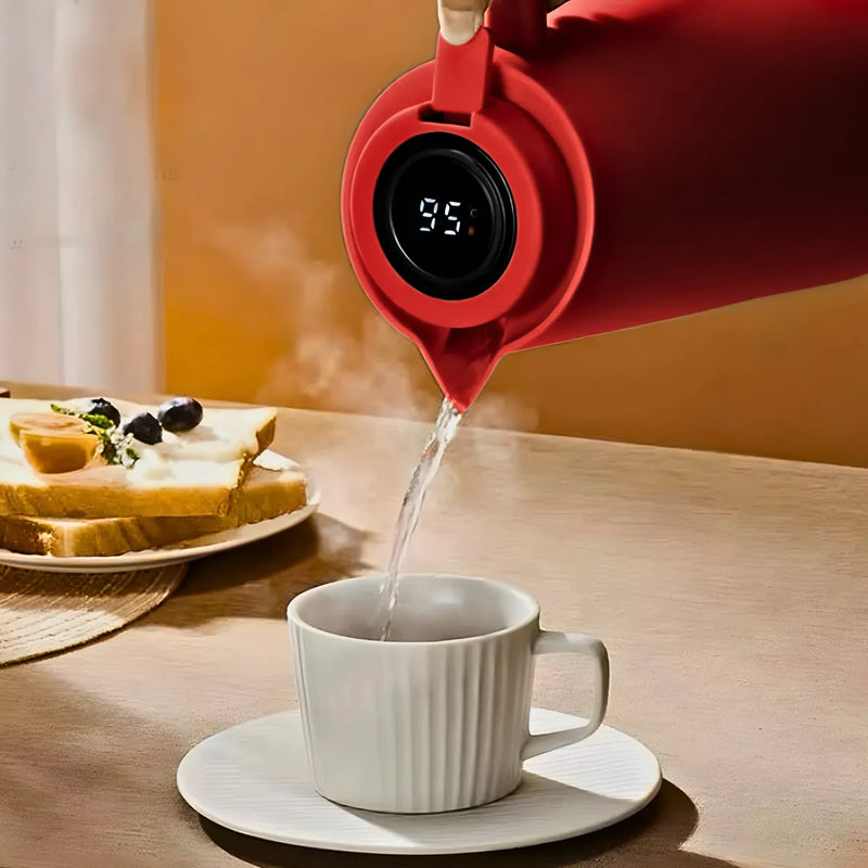 Garrafa Térmica Cabo Madeira com Display Digital