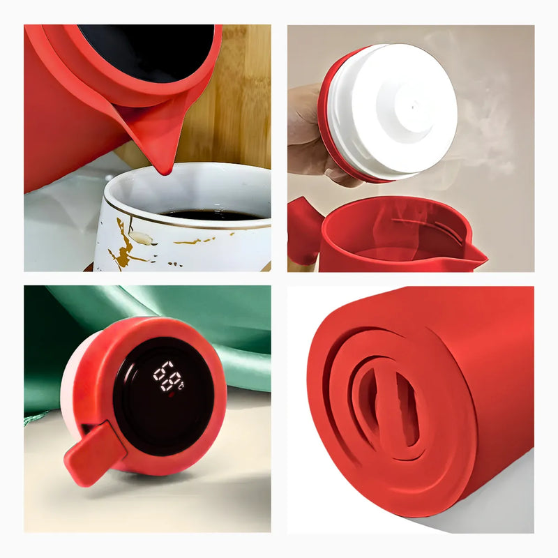 Garrafa Térmica Cabo Madeira com Display Digital