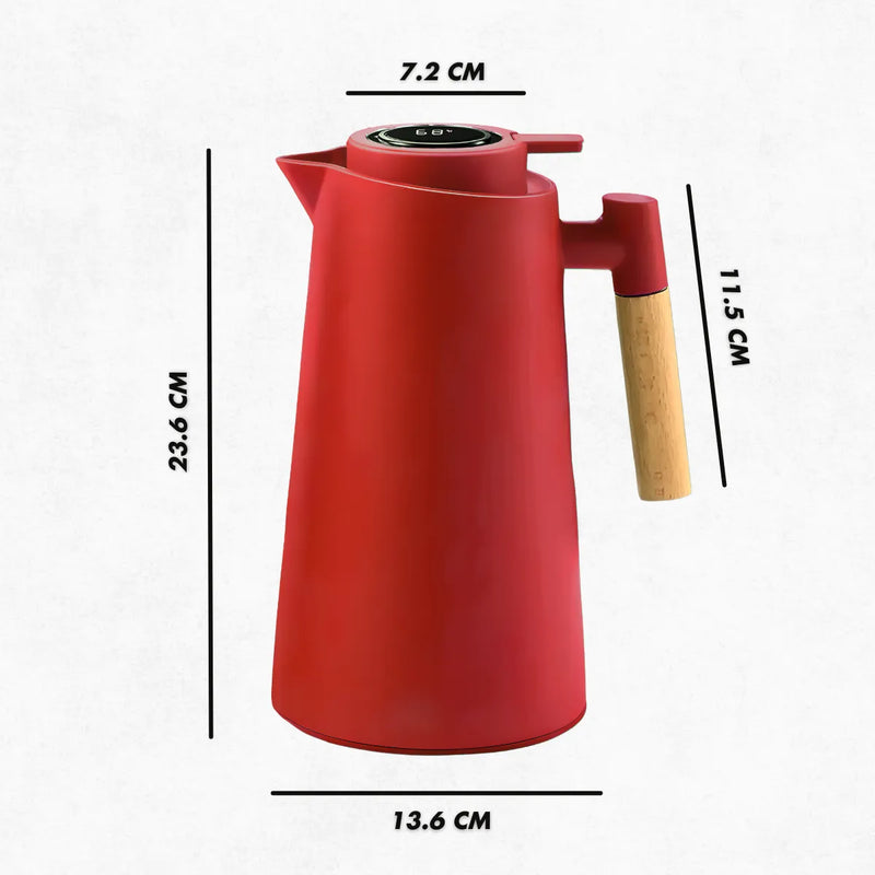 Garrafa Térmica Cabo Madeira com Display Digital