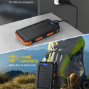 Carregador Portátil Power Bank Solar Usb Laranja