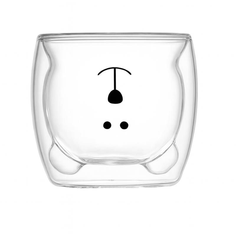 Lindos Copos de Desenho Animado Urso em Vidro – 2 Peças