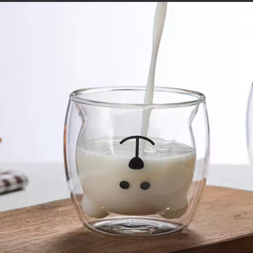 Lindos Copos de Desenho Animado Urso em Vidro – 2 Peças